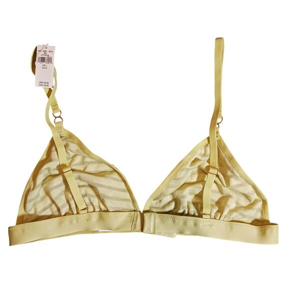 NEW Aerie Velvet Stripe Triangle‎ Bralette/Bra Batalia Green Size L - Picture 7 of 10